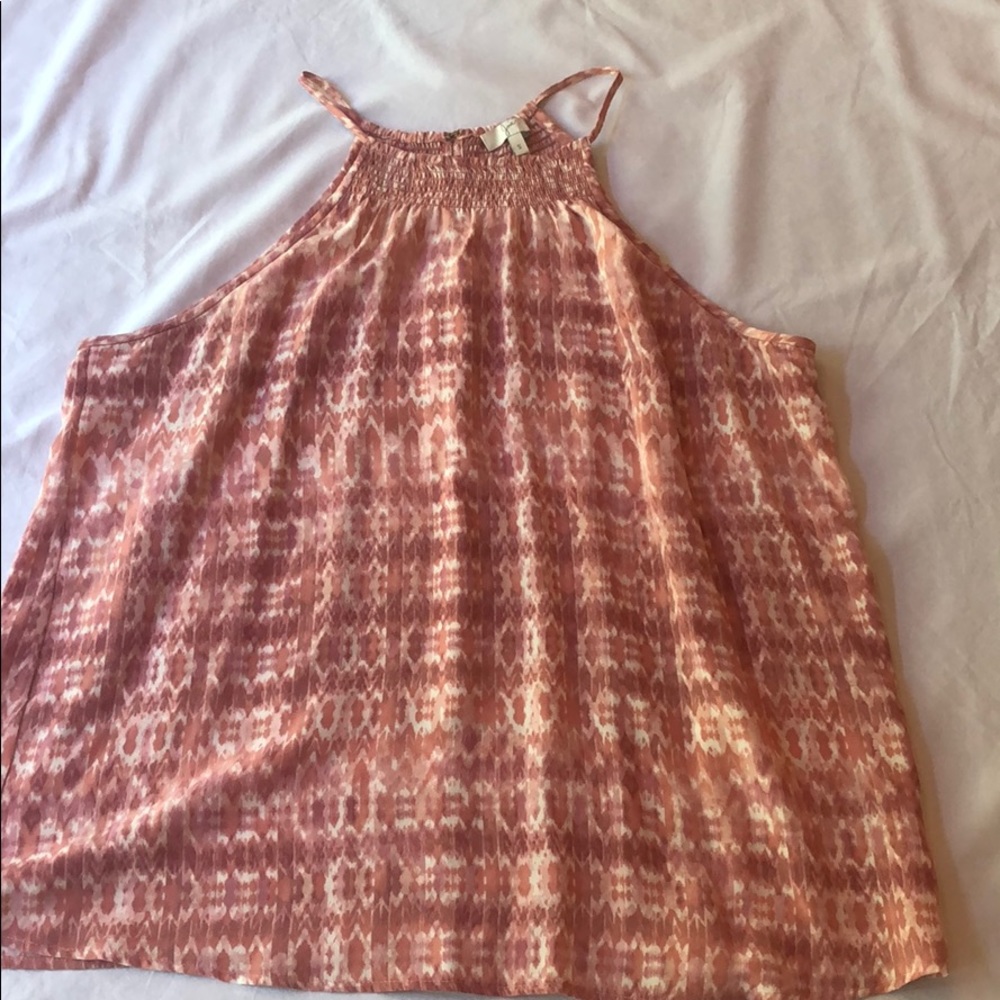 Joie Peach High Neck Halter Silk Top- size small